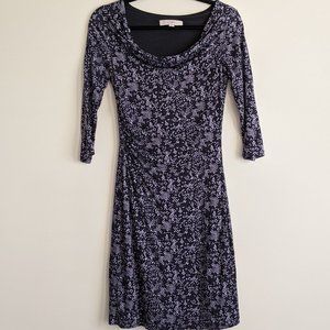LOFT Cowl Neck Snake Print Dress